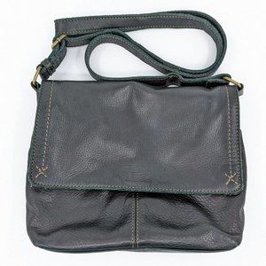 Margot Bag Black Convertible Strap Leather Snap Close Flap Multi Pocket Raw Edge